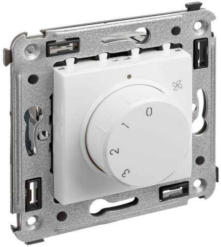 Выключатель вентилятора без рамки DKC Avanti 4-поз. белое облако фото Выключатель вентилятора без рамки DKC Avanti 4-поз. белое облако картинка